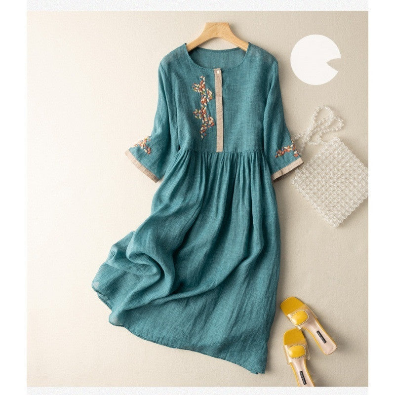 Women's Tunic Dress with Embroidery – Casual Elegance for Every Day