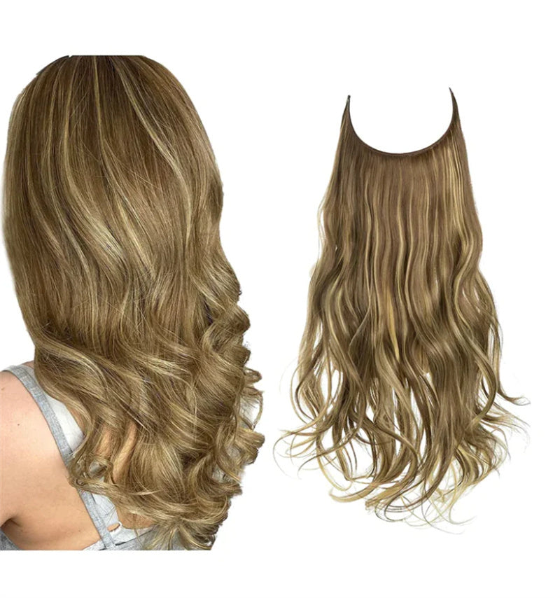 Naturally Looking Women's Wig with Loose Curls and Layered Halo Style