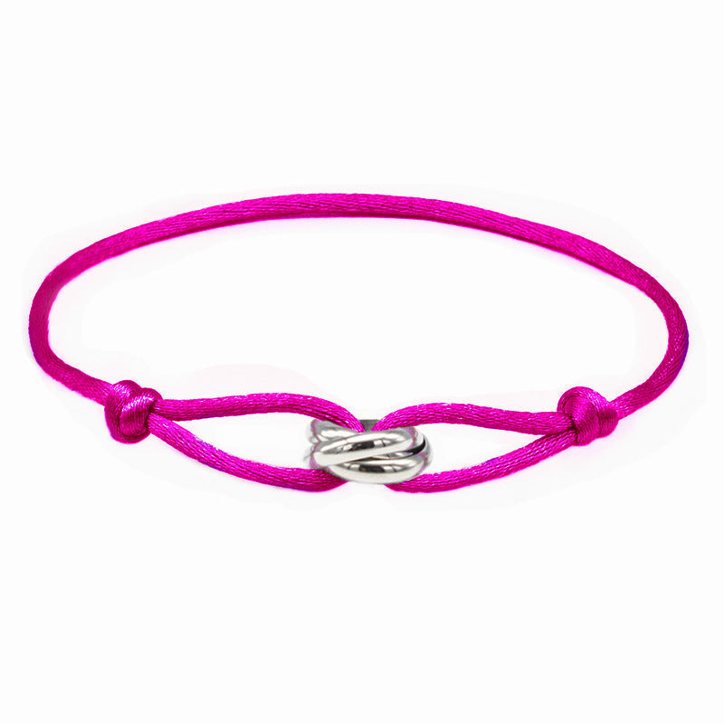 Ladies bracelet with adjustable cord and elegant decorative knot – stylish women's bracelet