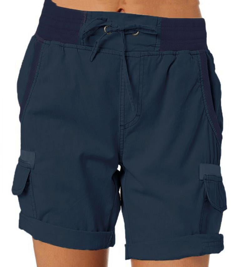 Women's Cargo Shorts with Comfortable Waistband and Pockets