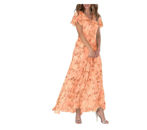 Gabrielle – Women's Elegant Maxi Dress with Butterfly Sleeves – Airy and Romantic