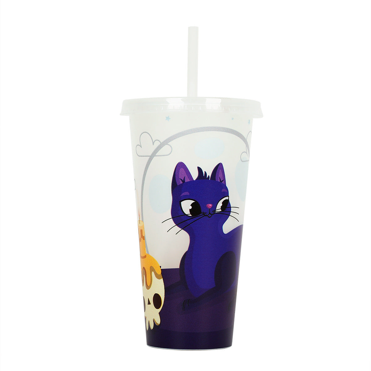 Halloween Glow in the Dark Drink Cups with Straw – Perfect for Party Decoration & Spooky Drinks