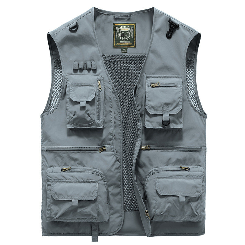 Men's Outdoor Vest with Multiple Pockets for Adventure and Travel