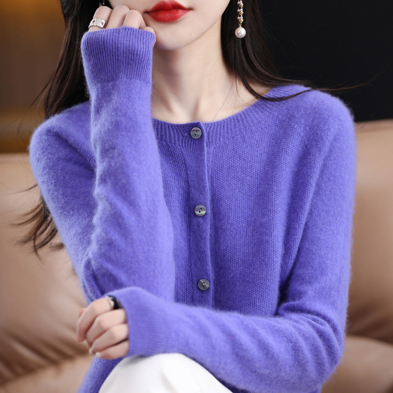 Women's V-neck Knitted Vest – Elegant Casual Knitted Cardigan for Daily Use