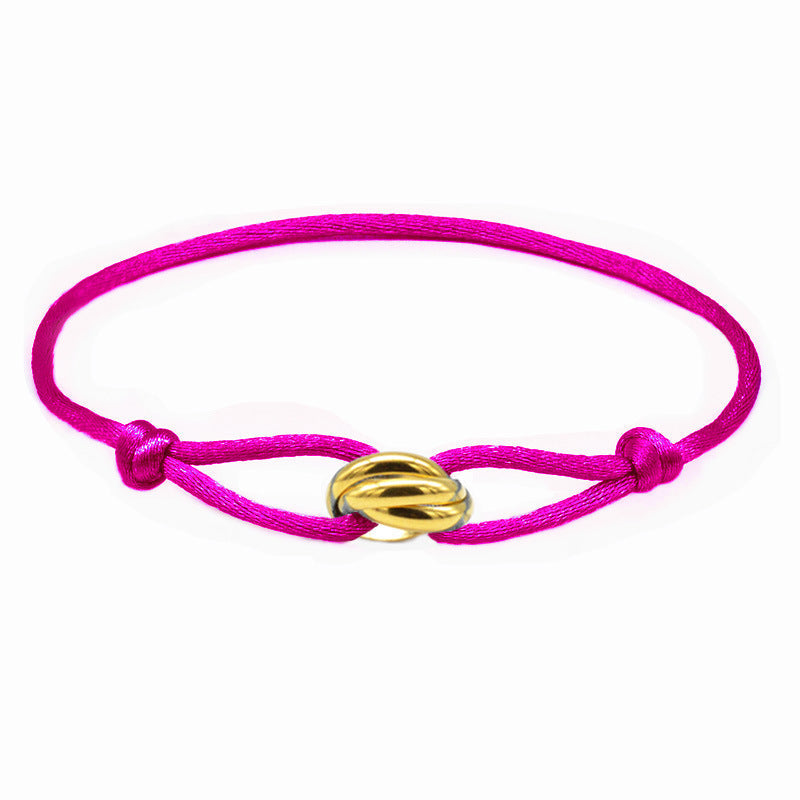 Ladies bracelet with adjustable cord and elegant decorative knot – stylish women's bracelet