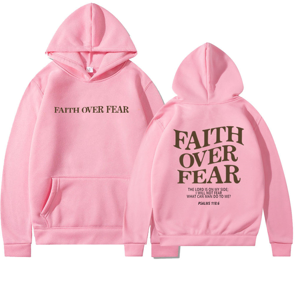 Faith Over Fear unisex hoodie – comfortable casual hoodie with print for men and women