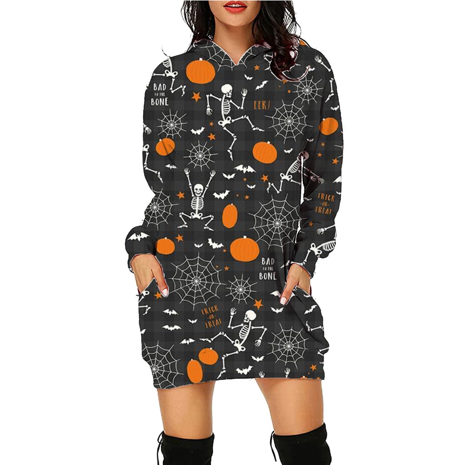 Women's Halloween Hoodie Dress – Comfortable and Stylish Party Dress for Halloween