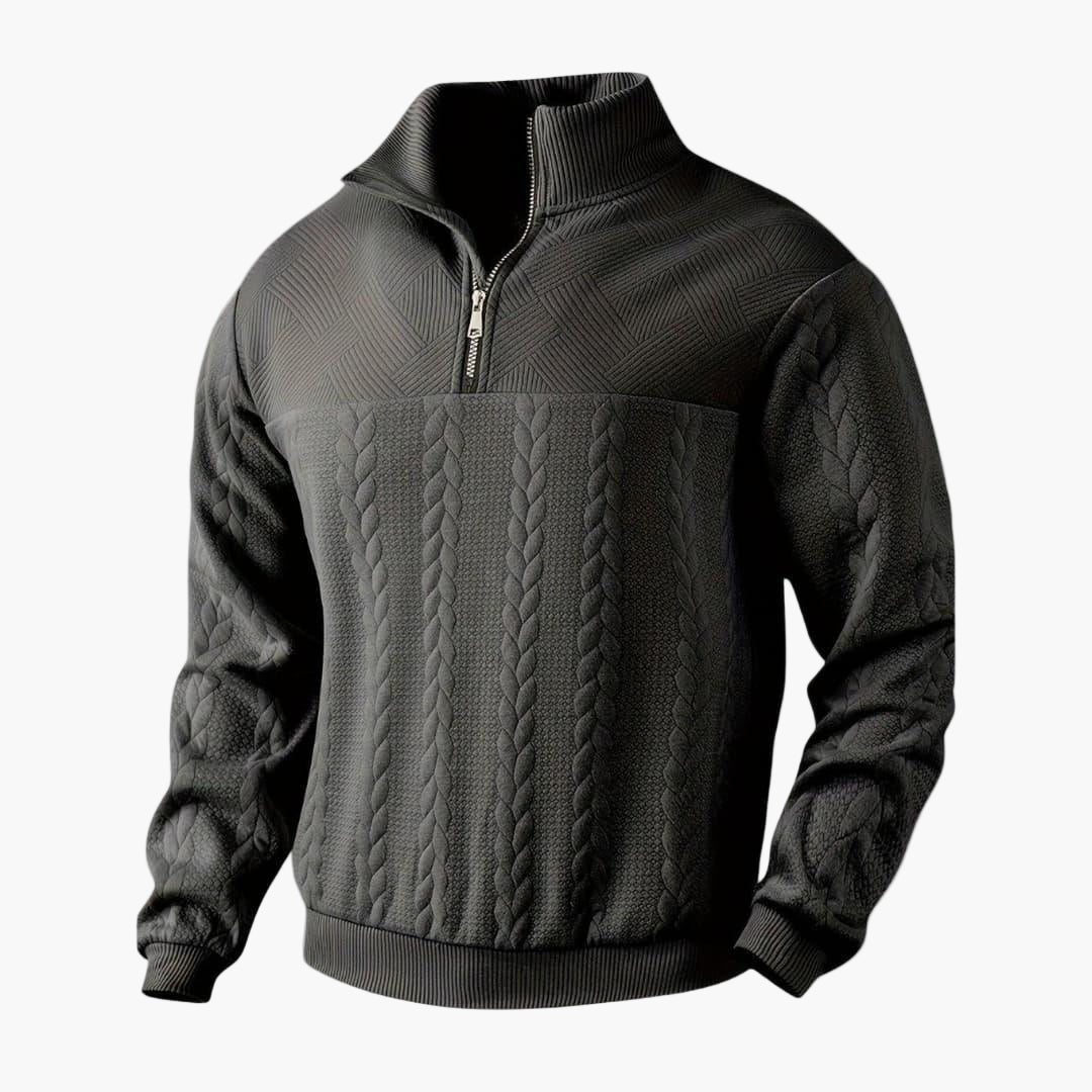 Men's Half-Zip Knitted Sweater – Stylish Casual Pullover for Cold Days