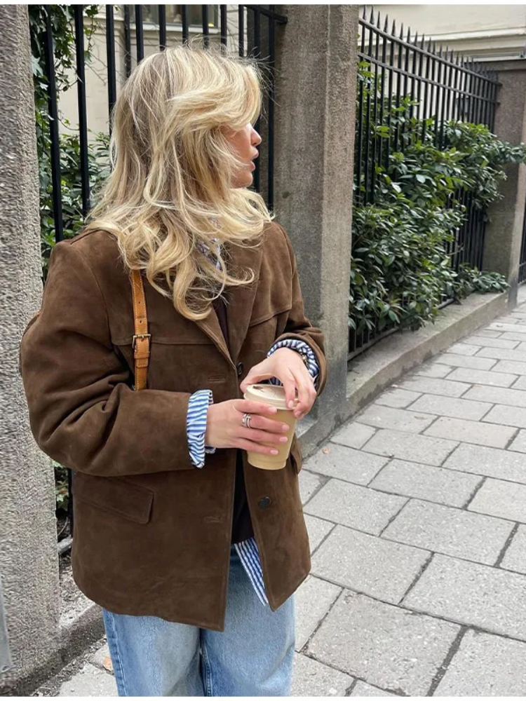 Women's Oversized Blazer Classic and Fashionable for Autumn and Winter