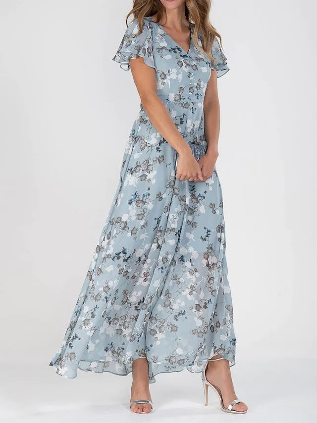 Gabrielle – Women's Elegant Maxi Dress with Butterfly Sleeves – Airy and Romantic