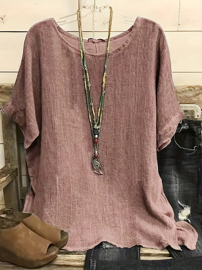 Women's Loose-Fitting Tunic Top – Casual Elegance with Boho Look