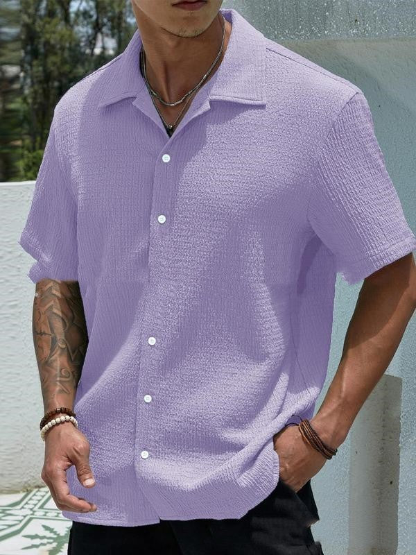 Damien – Solid Color Short Sleeve Shirt Casual