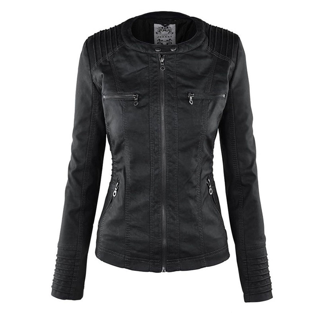Women's Leather Jacket With Hood – Fashionable Water-Repellent Jacket For Every Occasion