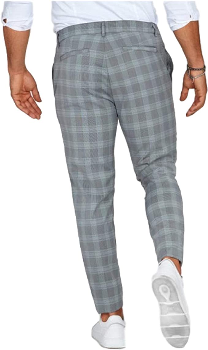 Men's Chino Slim Fit Checked – Fashionable Casual Pants for Stylish & Comfortable Look