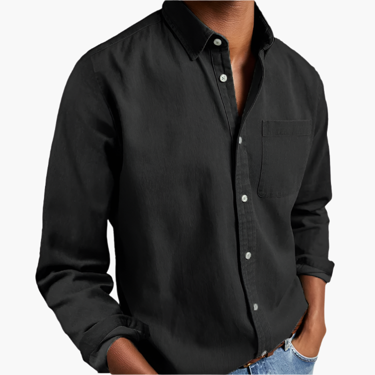 Men's casual shirt – long sleeve with chest pocket for work and weekend