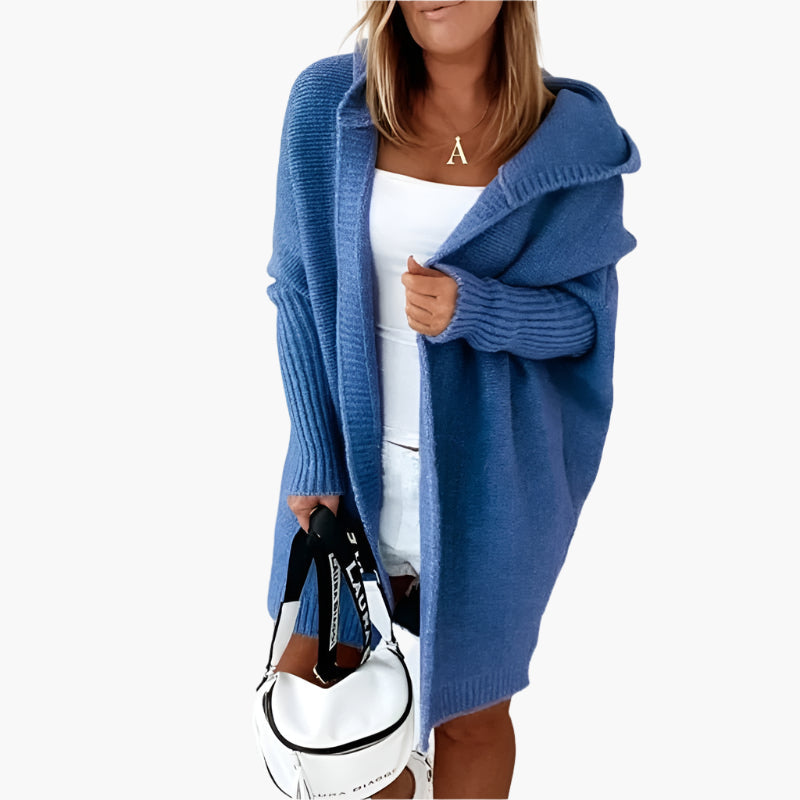 Women's Knitted Oversized Cardigan with Hood – Comfortable and Stylish Choice for Autumn