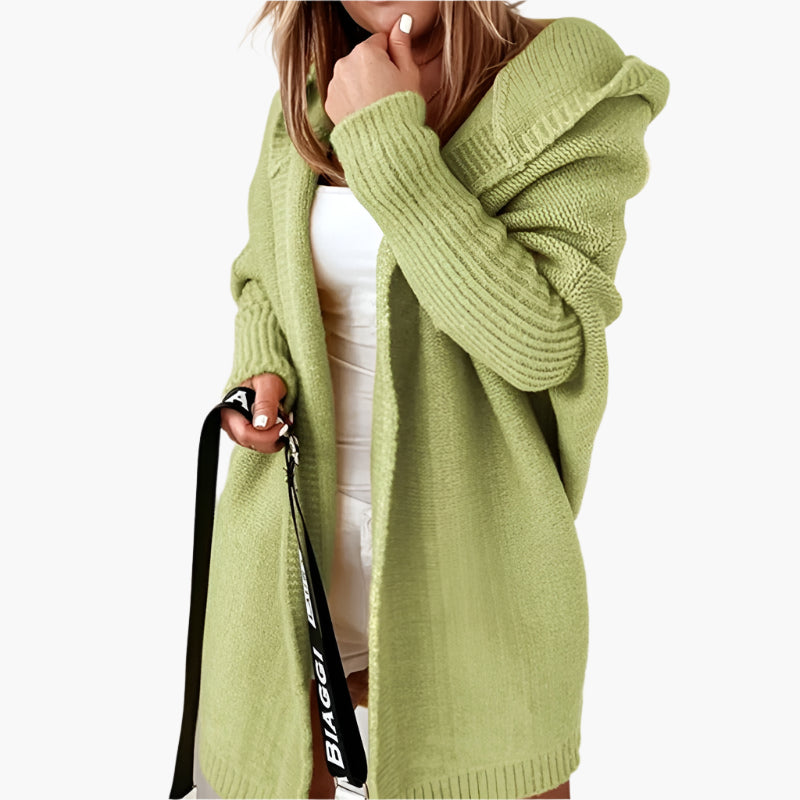 Women's Knitted Oversized Cardigan with Hood – Comfortable and Stylish Choice for Autumn