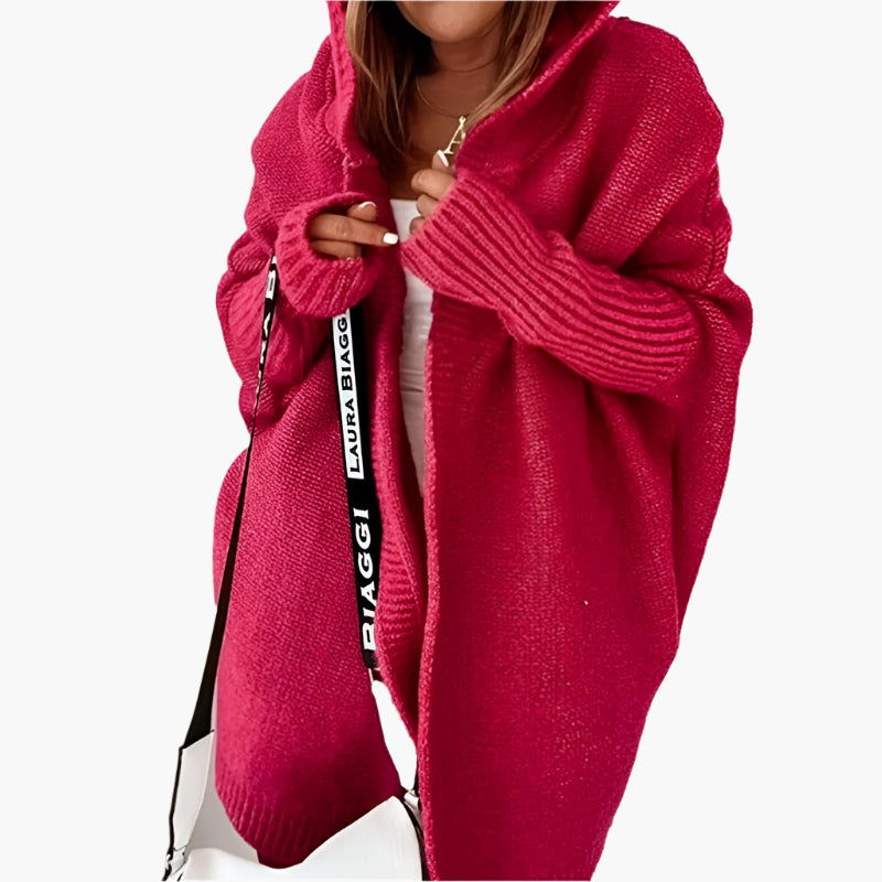 Women's Knitted Oversized Cardigan with Hood – Comfortable and Stylish Choice for Autumn