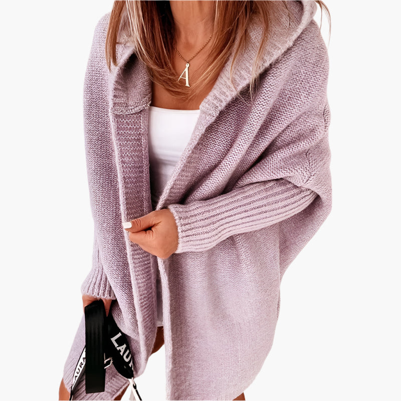 Women's Knitted Oversized Cardigan with Hood – Comfortable and Stylish Choice for Autumn