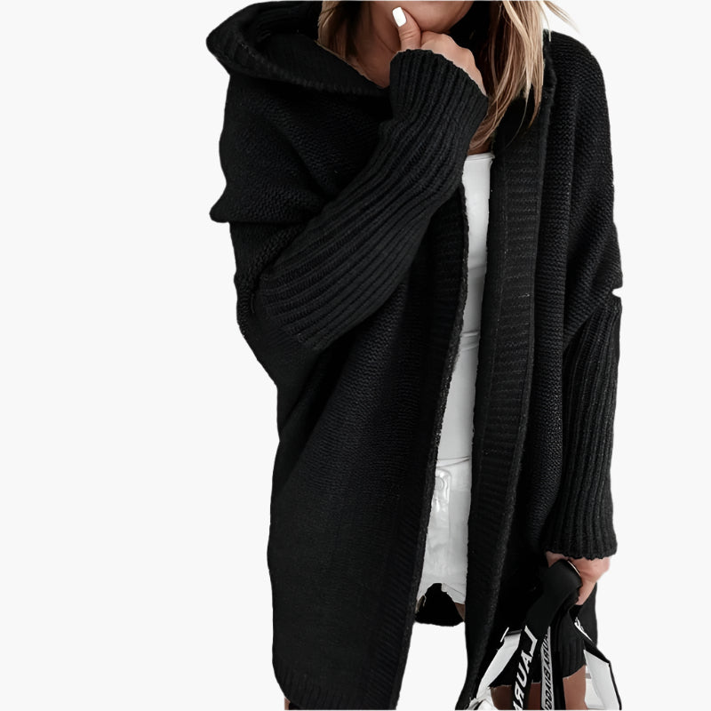 Women's Knitted Oversized Cardigan with Hood – Comfortable and Stylish Choice for Autumn