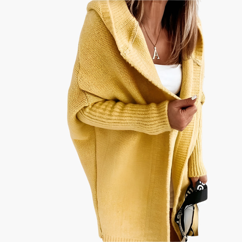 Women's Knitted Oversized Cardigan with Hood – Comfortable and Stylish Choice for Autumn
