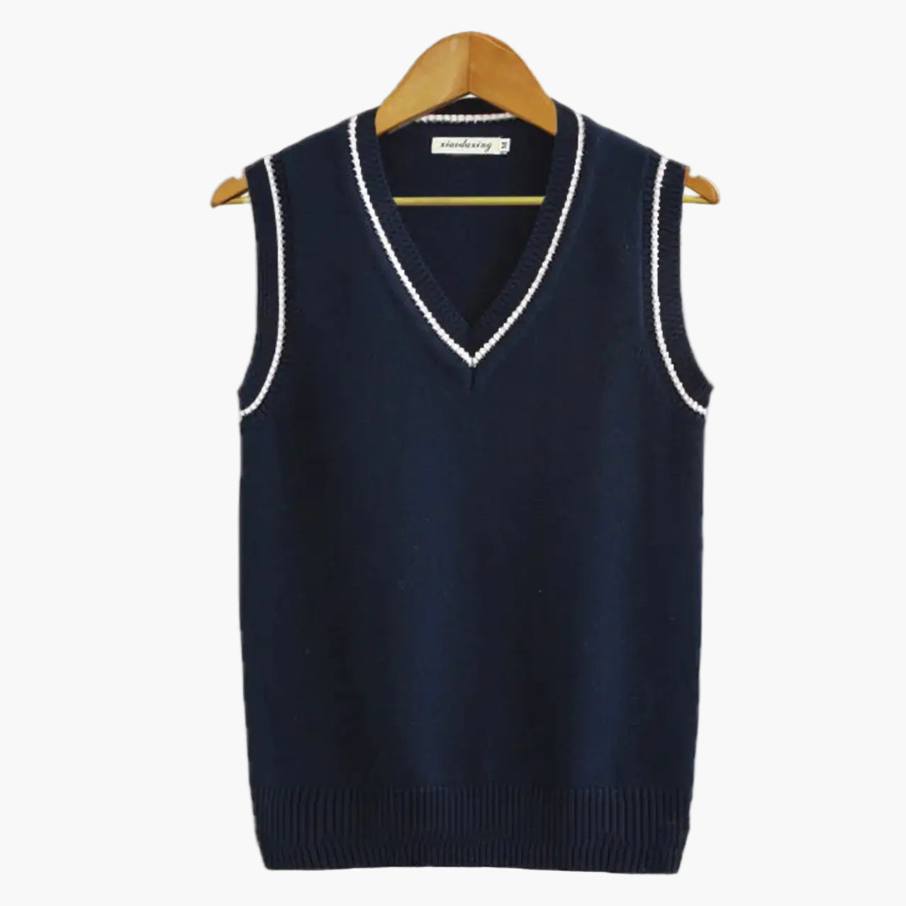 Men's Knitted Sleeveless Sweater Old Money Style – Preppy V-neck Sweater Vest