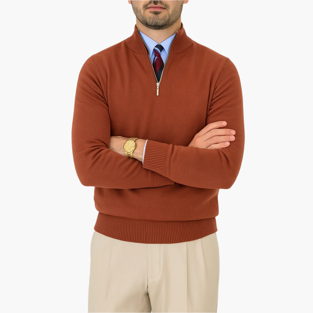 Men's Half-Zip Sweater Modern Business & Casual Stylish Comfort