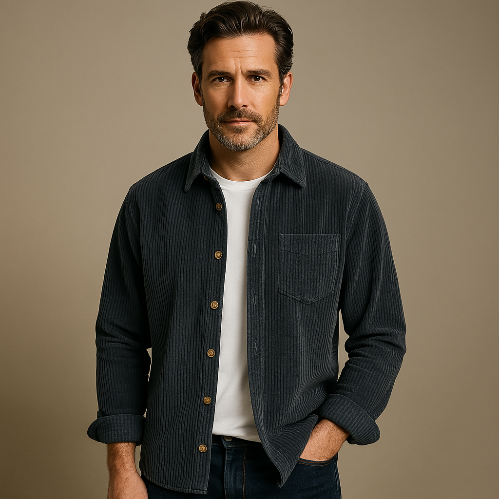 Men's Corduroy Shirt Casual Stylish For Daily Use