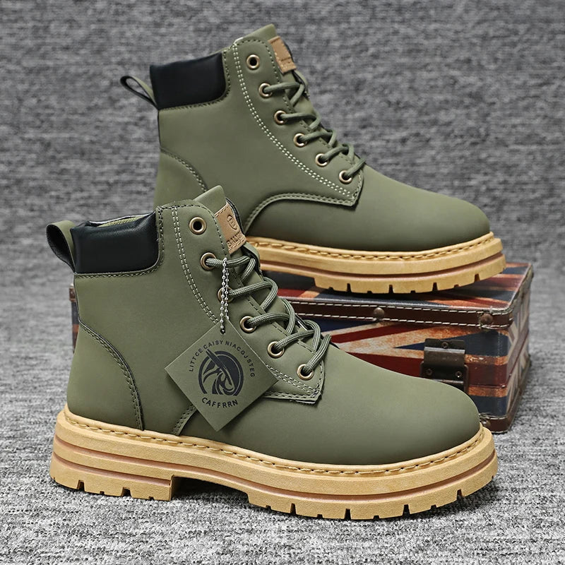 Heren Outdoor Enkelboots – Robuuste Mode Laarzen voor Avontuur en Dagelijks Gebruik