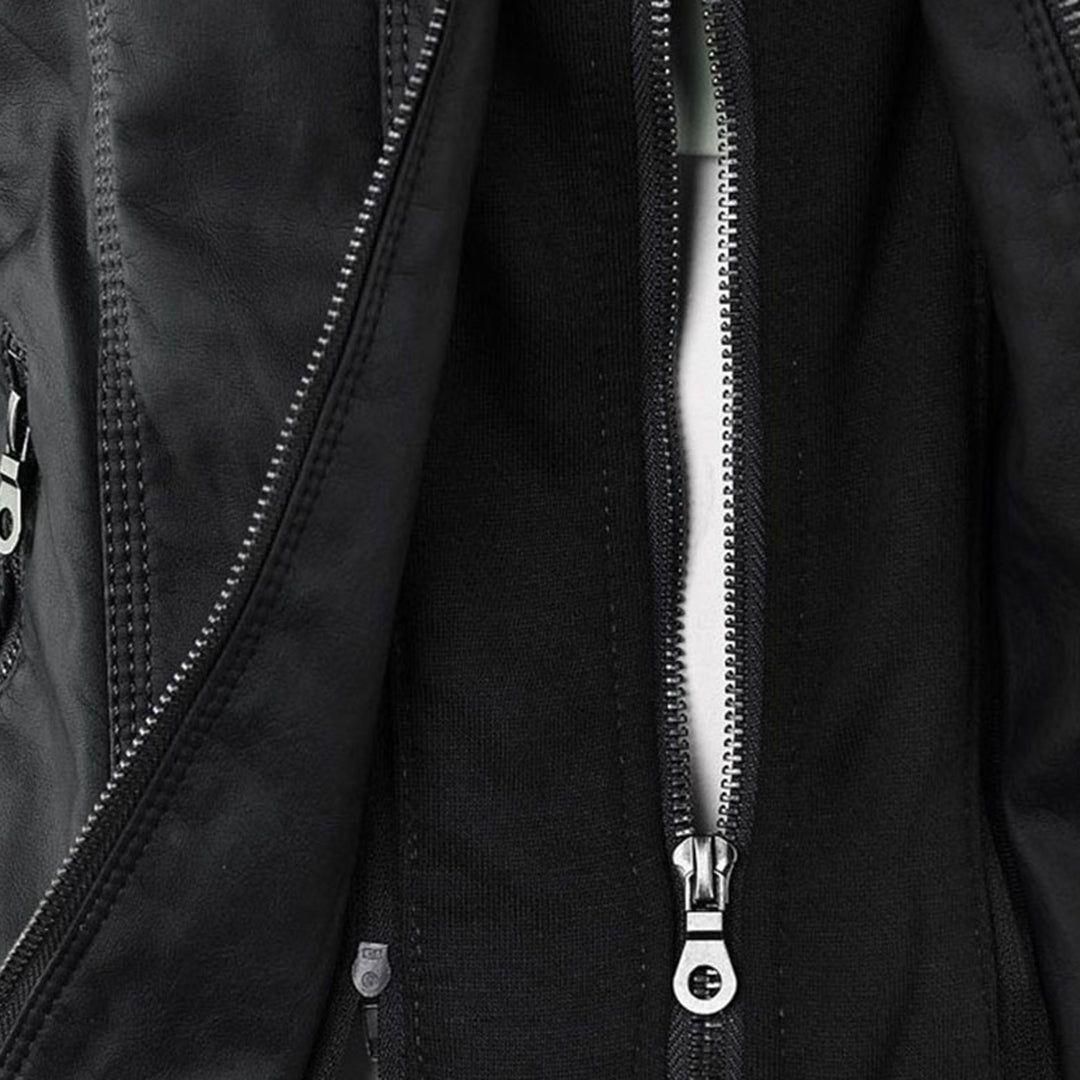 Women's Jacket with Hood – Trendy Leather Look for Autumn and Winter, Fashionable Style, Ideal for Daily Use