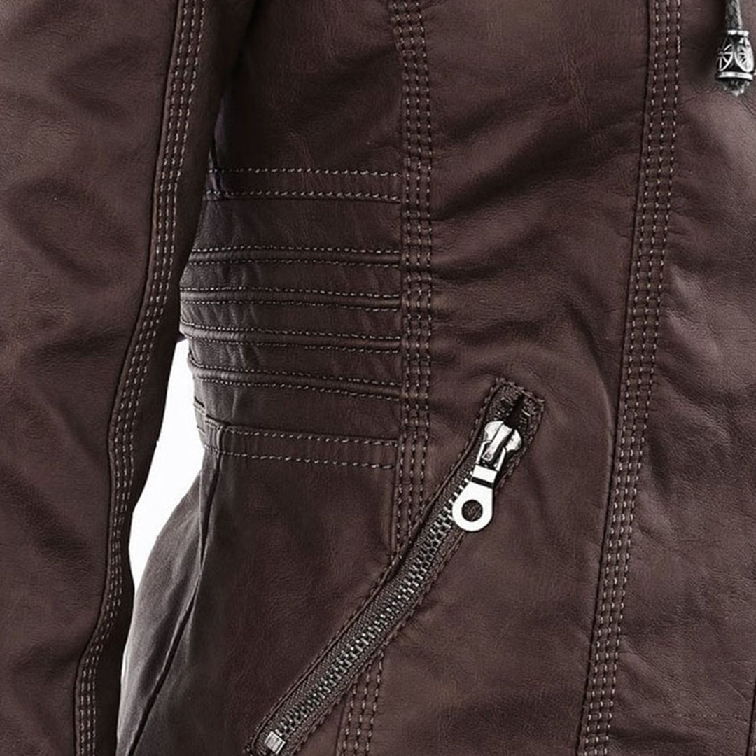 Women's Leather Jacket With Hood – Fashionable Water-Repellent Jacket For Every Occasion
