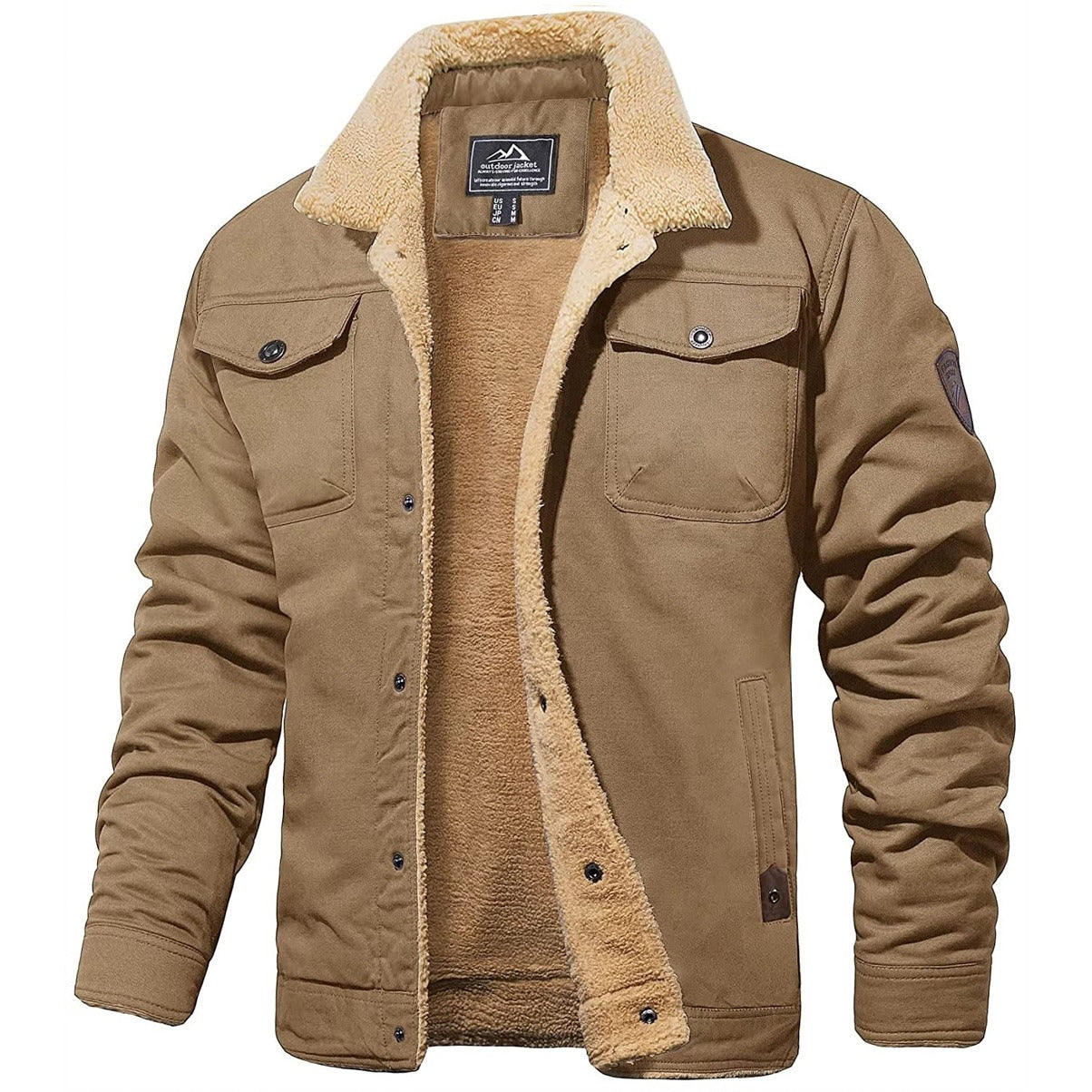 Heren Winter Bomberjack Vintage Stijl – Warme Outdoor Jas met Fleecevoering