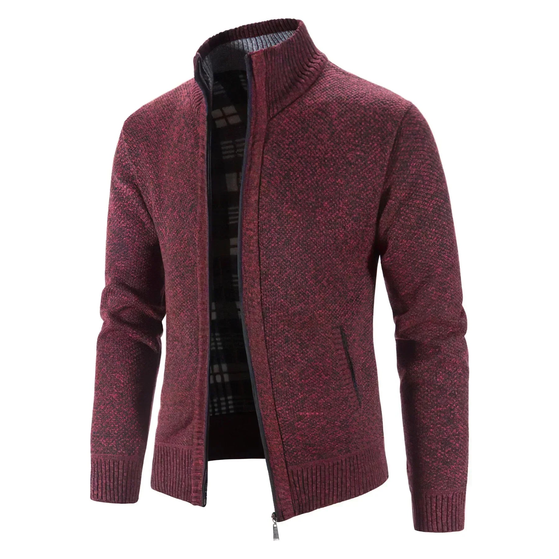 Men's Knitted Cardigan with Zipper – Stylish and Comfortable Cardigan for Work and Leisure