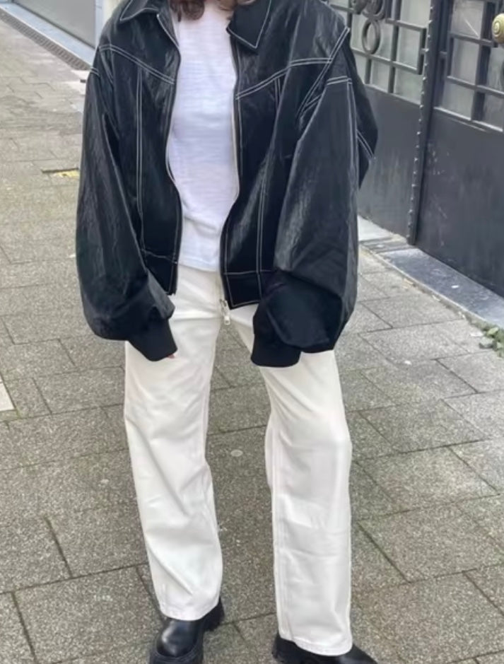 Women's Oversized Bomber Jacket – Trendy Streetwear Style – Casual Comfort for Every Day