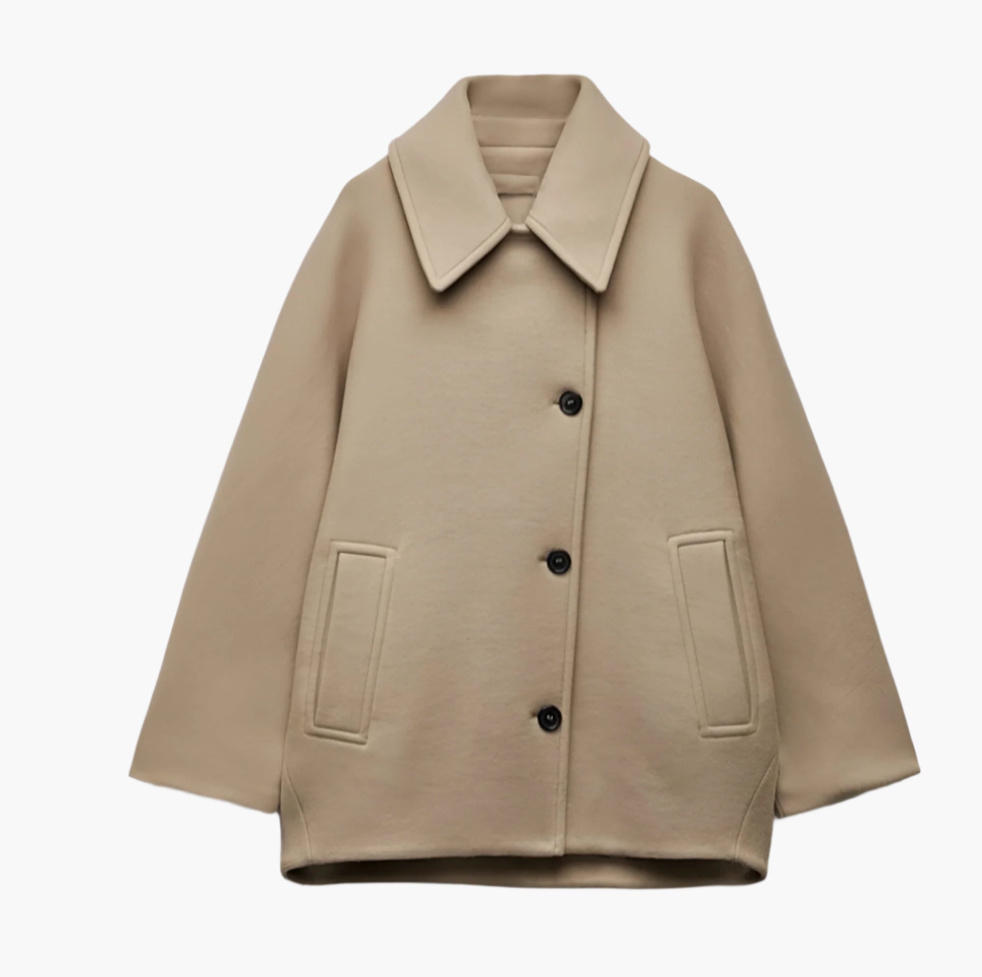 Women's oversized wool coat – fashionable boxy fit coat for autumn and winter, casual & chic
