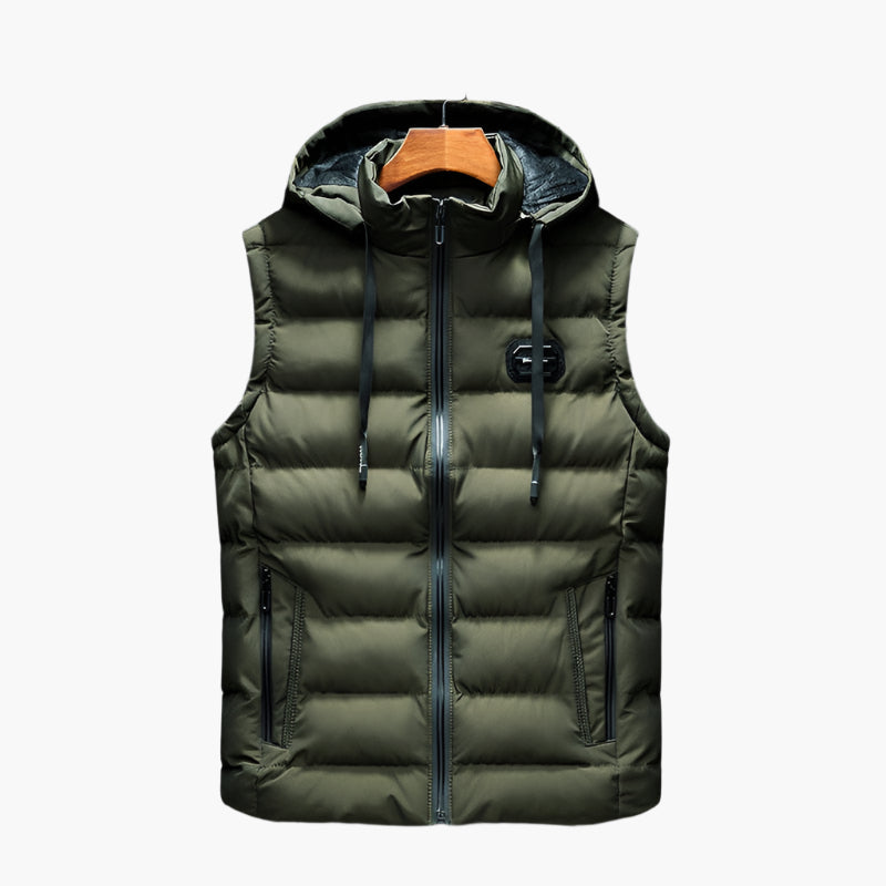 Men's Padded Outdoor Bodywarmer with Hood – Sporty & Comfortable Vest