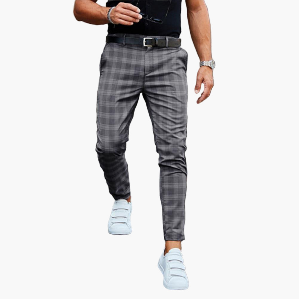 Men's Chino Slim Fit Checked – Fashionable Casual Pants for Stylish & Comfortable Look