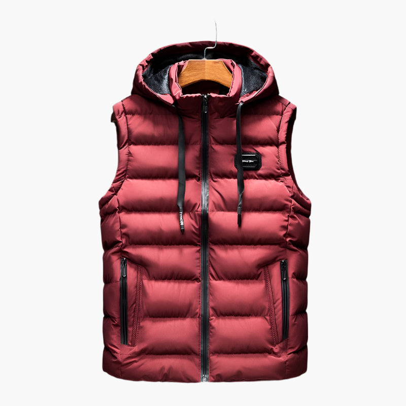 Men's Padded Outdoor Bodywarmer with Hood – Sporty & Comfortable Vest