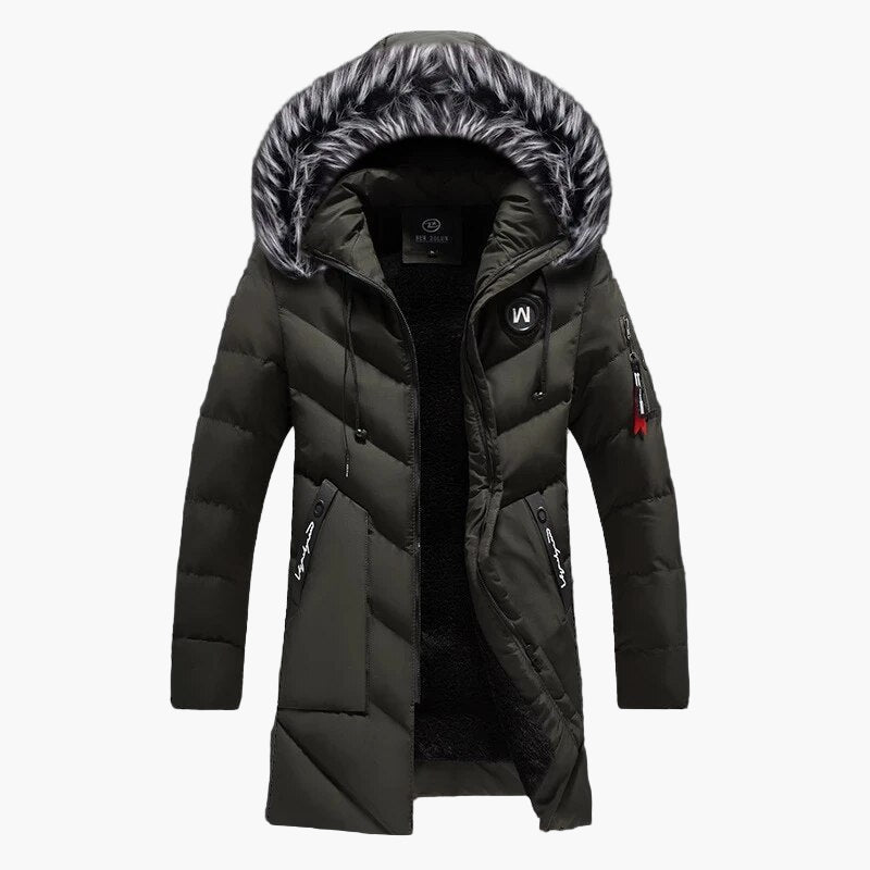 Men's Winter Jacket with Hood and Faux Fur – Stylish Warm Parka for Cold Days