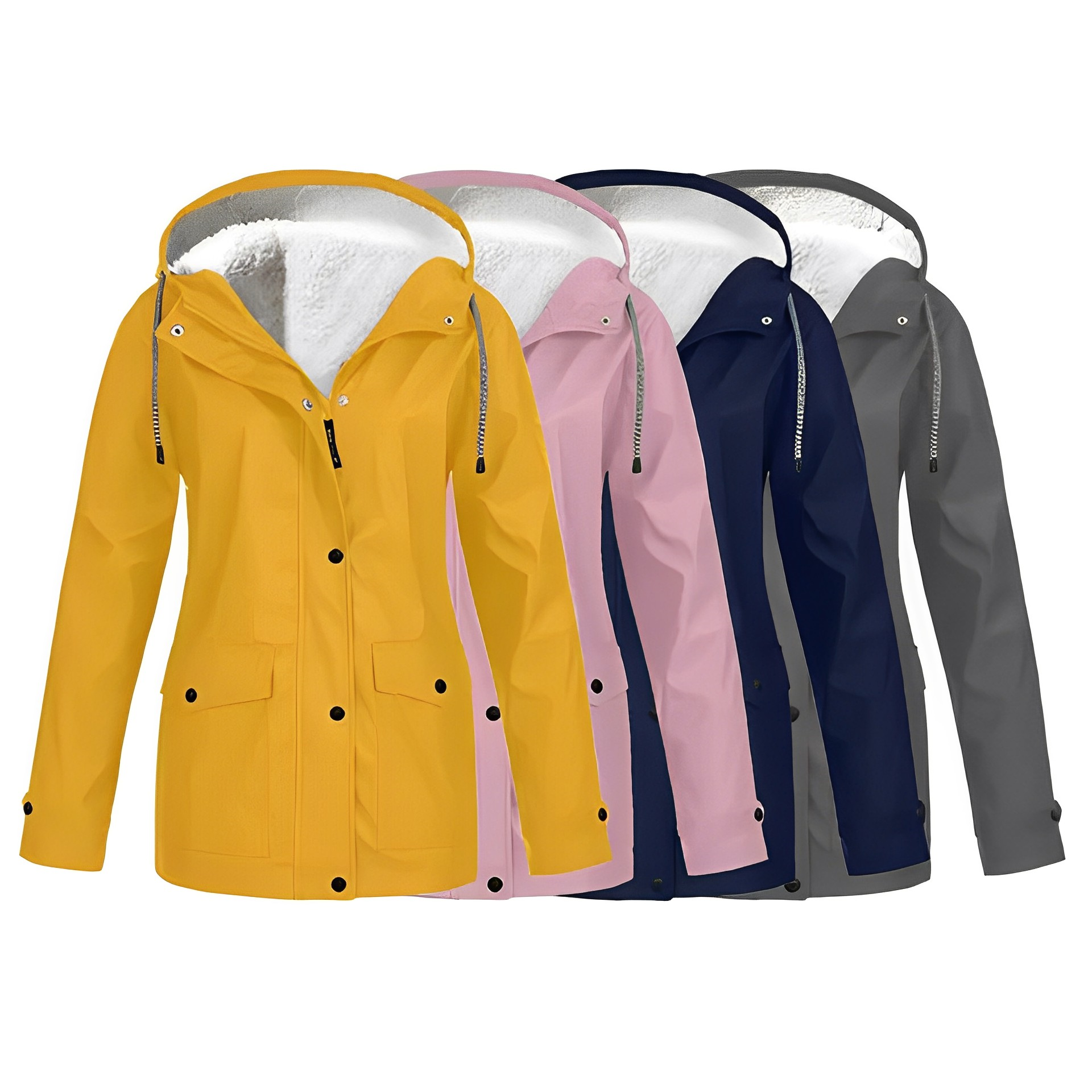 Women's Waterproof Winter Jacket with Fleece Lining – Fashionable Raincoat for Cold Days