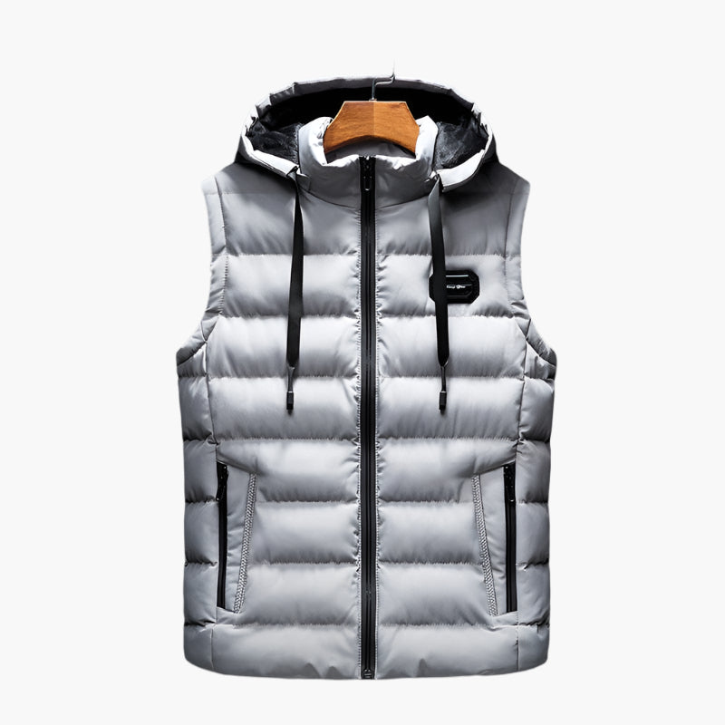 Men's Padded Outdoor Bodywarmer with Hood – Sporty & Comfortable Vest
