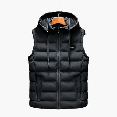 Men's Padded Outdoor Bodywarmer with Hood – Sporty & Comfortable Vest