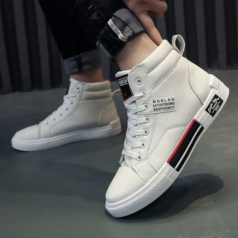 Men's High Sneakers Streetwear Style – Casual Fashion Shoes for Autumn and Winter