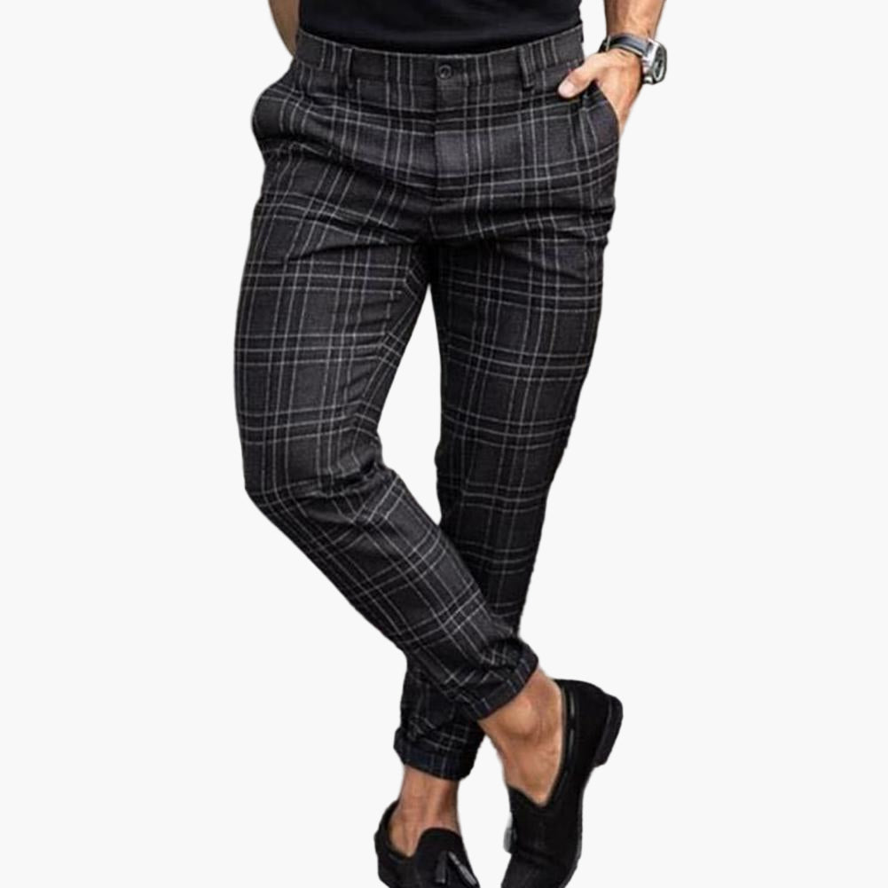 Men's Chino Slim Fit Checked – Fashionable Casual Pants for Stylish & Comfortable Look