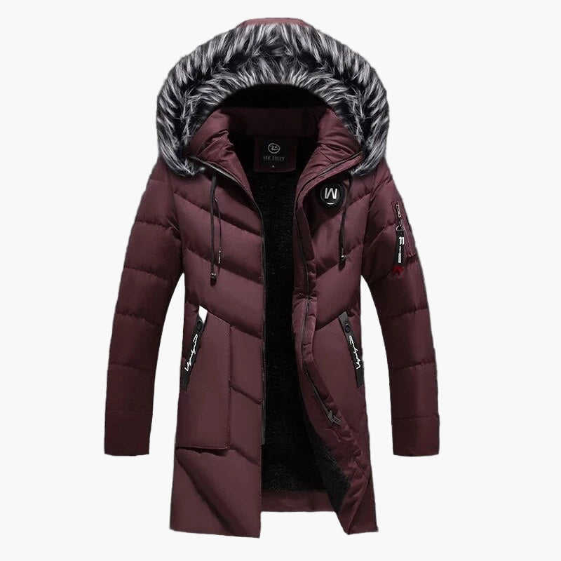 Men's Winter Jacket with Hood and Faux Fur – Stylish Warm Parka for Cold Days