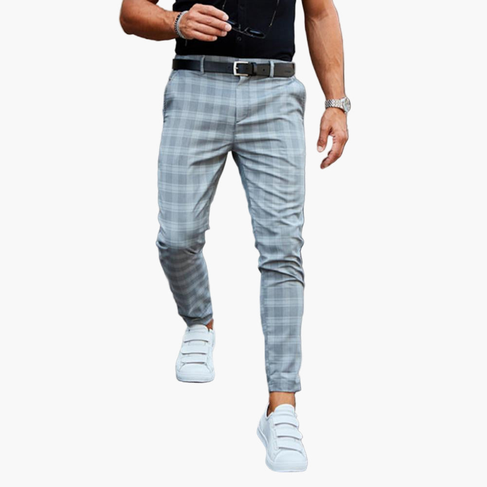 Men's Chino Slim Fit Checked – Fashionable Casual Pants for Stylish & Comfortable Look