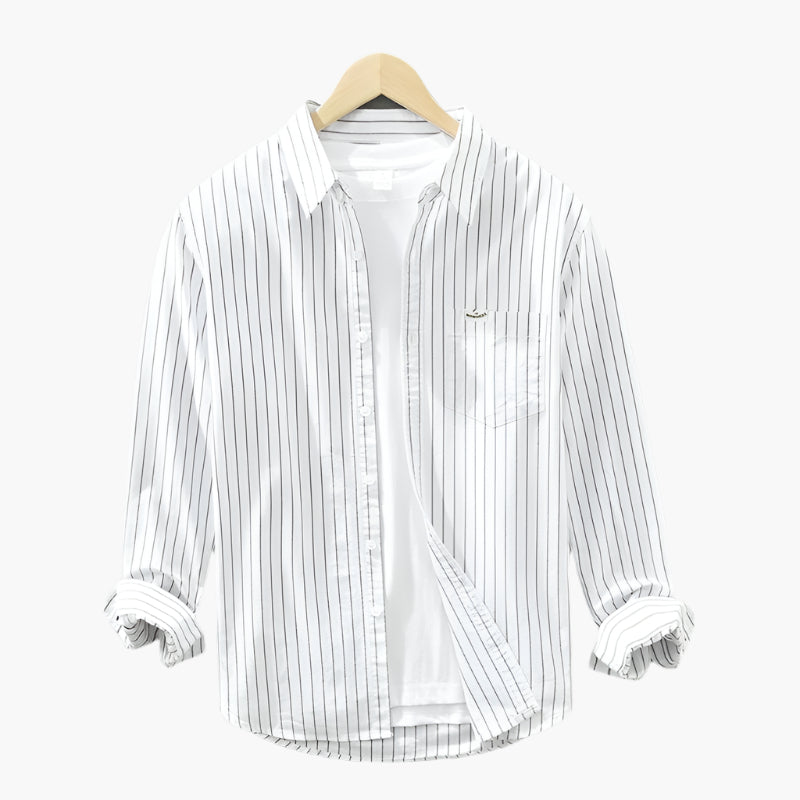 Men's Casual Striped Shirt – Elegant Comfort for Summer & Leisure Time