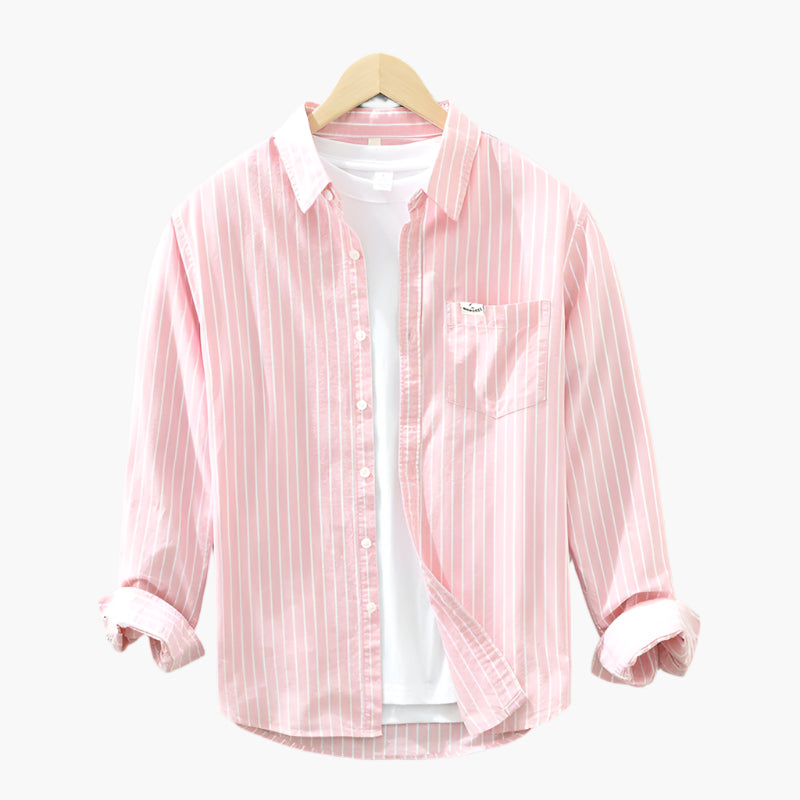 Men's Casual Striped Shirt – Elegant Comfort for Summer & Leisure Time