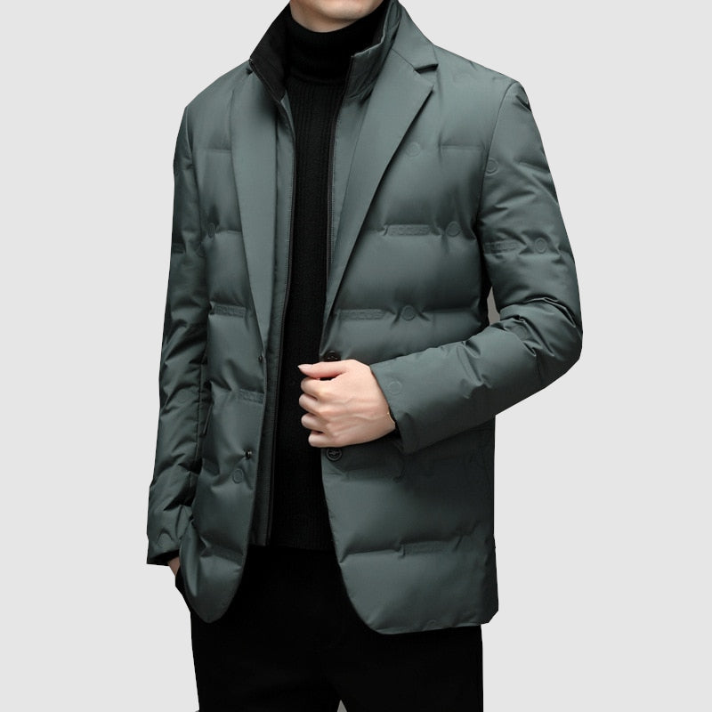 Men's Padded Blazer Jacket – Stylish Business Winter Coat