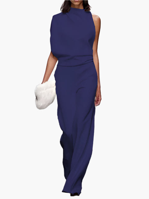 Women's Elegant Sleeveless Jumpsuit with Wide Legs – Stylish and Comfortable for Party and Office